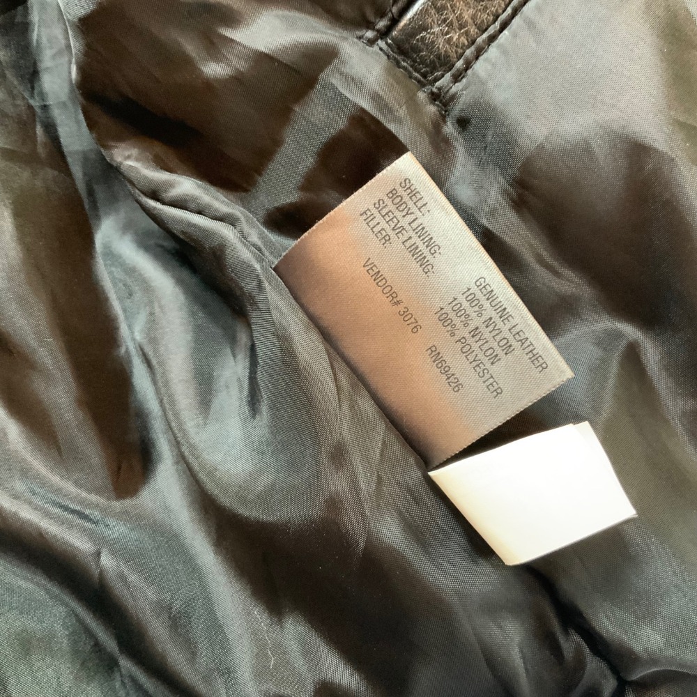 Wilsons Leather M Julian Mens Vintage Black Moto Cafe Racer Jacket Striped Med - Picture 9 of 13